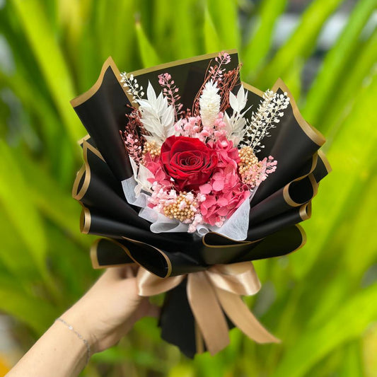 Preserved rose bouquet- 1 rose (Red)