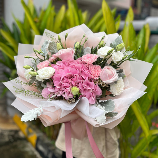 {M13} Loving- Pink Hydrangea, rose & carnations