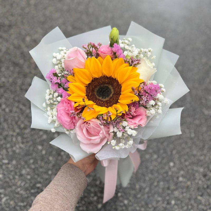 {G10} Bloom- Sunflower & pink blooms