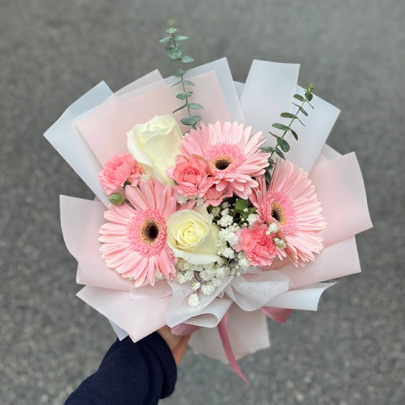 {G9} Cheerful- Rose & gerbera bouquet