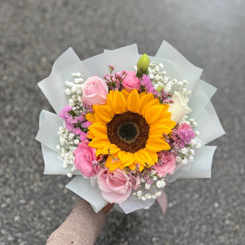 {G10} Bloom- Sunflower & pink blooms