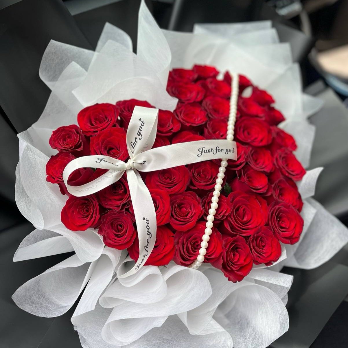 Eternal Love- Red Rose Heart-Shaped Bouquet